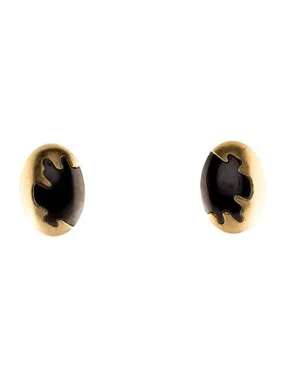 Pre-owned Saint Laurent Vintage Abstract Two-tone Clip-on Earrings In Multi