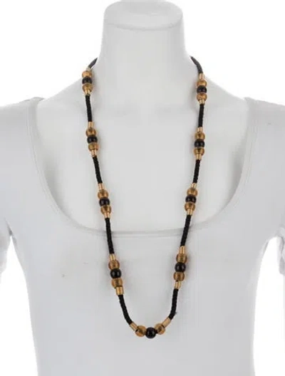 Pre-owned Saint Laurent Vintage Bead & Rope Station Necklace, 33" In Multi