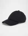 Saint Laurent Linen-blend Baseball Cap In Black