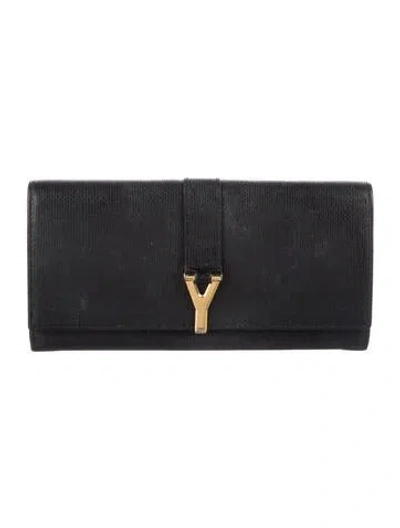 Pre-owned Saint Laurent Vintage Classic Y Ligne Wallet In Black