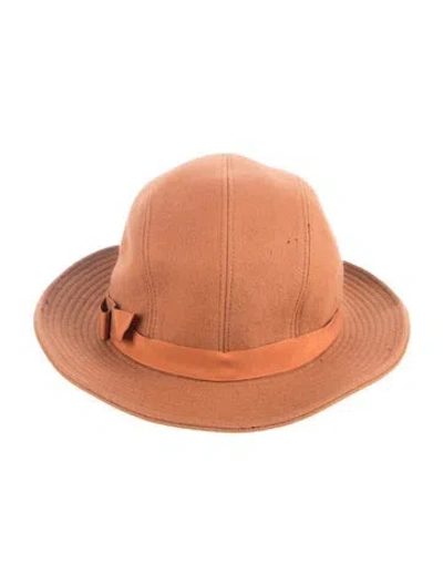 Pre-owned Saint Laurent Vintage Cloche Hat In Orange