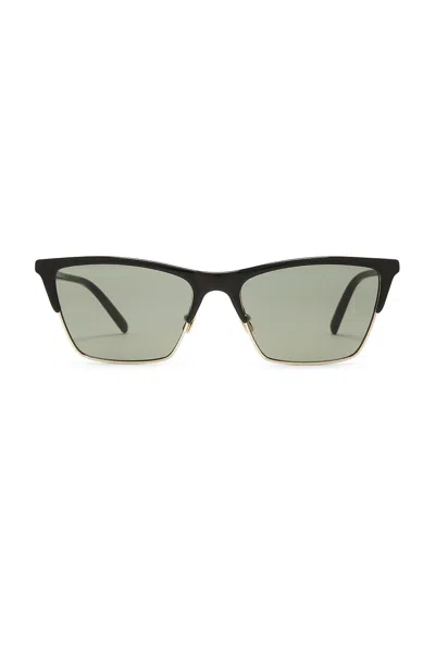 Saint Laurent Vintage Clubmaster Sunglasses In Black & Green