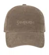 Saint Laurent Corduroy Baseball Cap In Beige