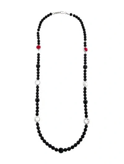 Pre-owned Saint Laurent Vintage Crystal Bead Station Necklace, 18"
