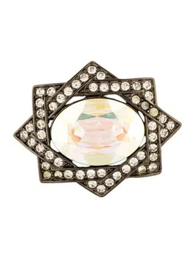 Pre-owned Saint Laurent Vintage Crystal Brooch In Multi