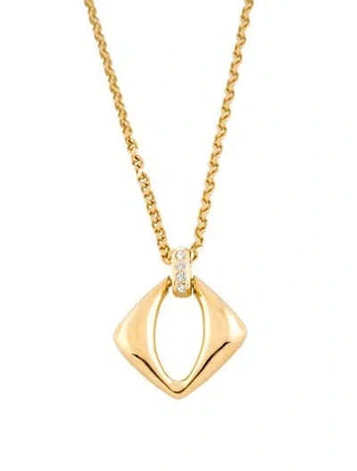 Pre-owned Saint Laurent Vintage Crystal Pendant Necklace, 23" In Transparent