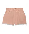 Saint Laurent Vintage-effect Denim Shorts In Brown