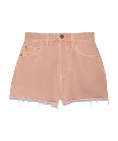 SAINT LAURENT SAINT LAURENT FRAYED HEM DENIM SHORTS