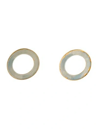 Pre-owned Saint Laurent Vintage Enamel Drop Clip On Earrings In Multi