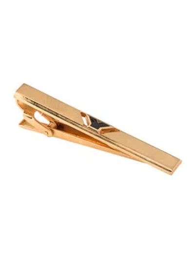 Pre-owned Saint Laurent Vintage Enamel 'y' Tie Clip In Black