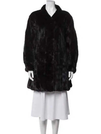Pre-owned Saint Laurent Vintage Fur Coat In Black