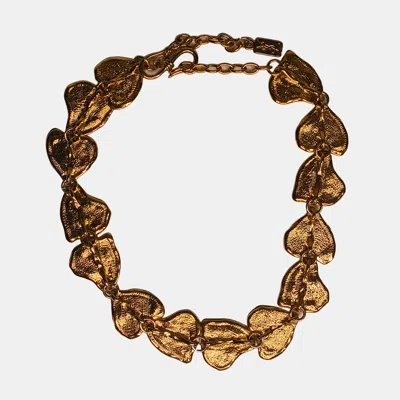 Pre-owned Saint Laurent Vintage Gold Plated Textured Necklace