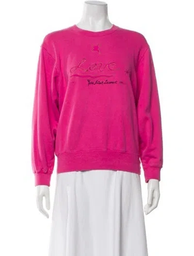 Pre-owned Saint Laurent Vintage Graphic Print Sweatshirt In Pink