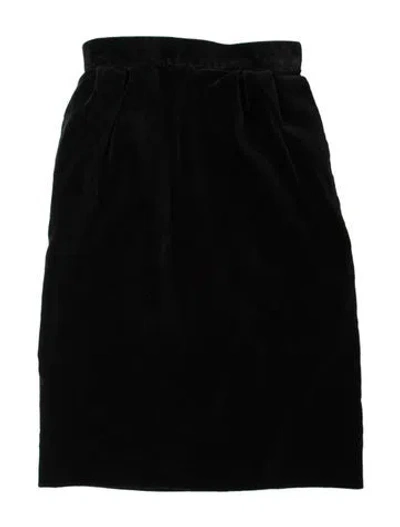 Pre-owned Saint Laurent Vintage Knee-length Skirt In Black