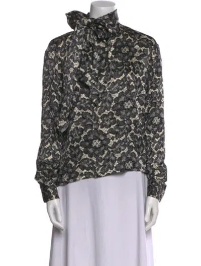 Pre-owned Saint Laurent Vintage Late 1970's - Early 1980's Blouse In Black