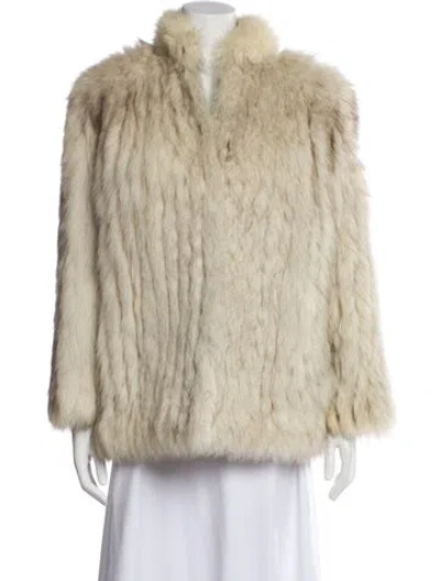 Pre-owned Saint Laurent Vintage Late 1970's - Early 1980's Fur Coat In Neutral