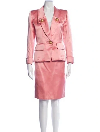 Pre-owned Saint Laurent Vintage Late 1970's - Early 1980's Skirt Set In Pink