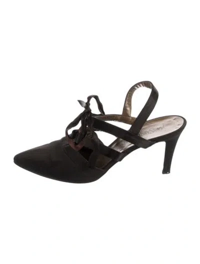 Pre-owned Saint Laurent Vintage Late 1980's - Early 1990's Mules In Black