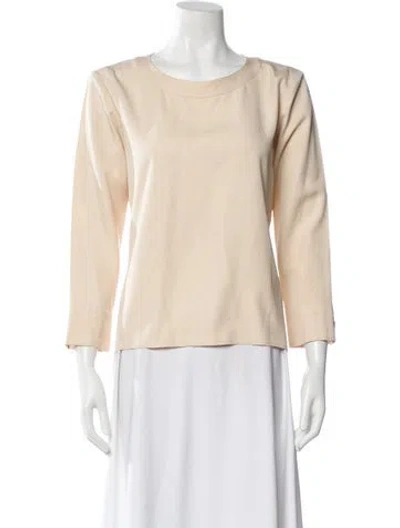 Pre-owned Saint Laurent Vintage Late 1980's - Early 1990's Top In Neutral