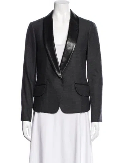 Pre-owned Saint Laurent Vintage Late 2000's - Early 2010's Blazer In Gray