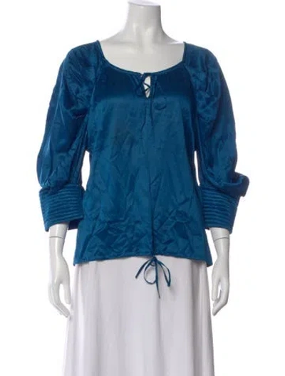 Pre-owned Saint Laurent Vintage Late 2000's - Early 2010's Blouse In Blue
