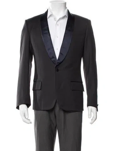 Pre-owned Saint Laurent Vintage Late 2000's - Early 2010's Peacoat In Gray