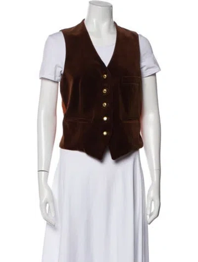 Pre-owned Saint Laurent Vintage Late 2000's - Early 2010's Vest In Brown