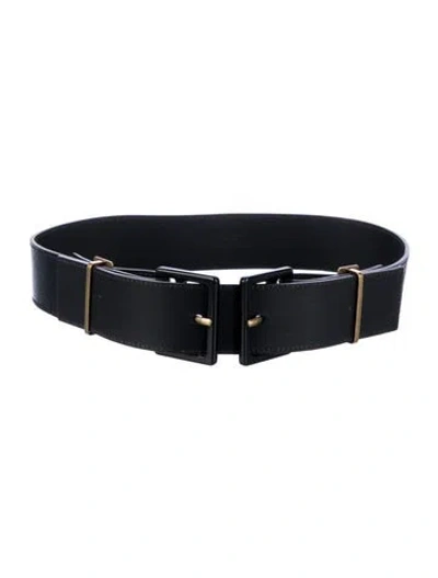 Pre-owned Saint Laurent Vintage Leather Belt In Black