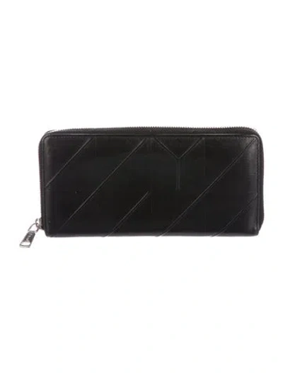 Pre-owned Saint Laurent Vintage Leather Continental Wallet In Black