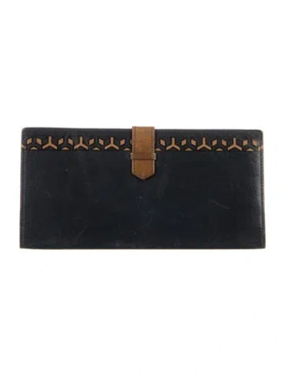 Pre-owned Saint Laurent Vintage Leather Continental Wallet In Multi