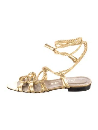 Pre-owned Saint Laurent Vintage Leather Gladiator Sandals