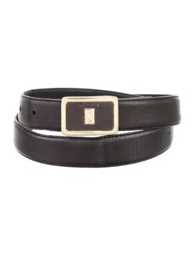 Pre-owned Saint Laurent Vintage Leather Waist Belt In Purple