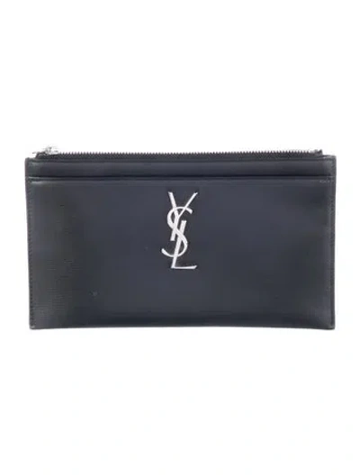 Pre-owned Saint Laurent Vintage Leather Wallet In Black