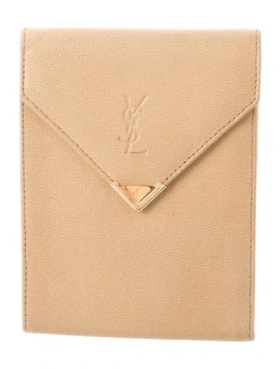 Pre-owned Saint Laurent Vintage Leather Wallet In Neutral