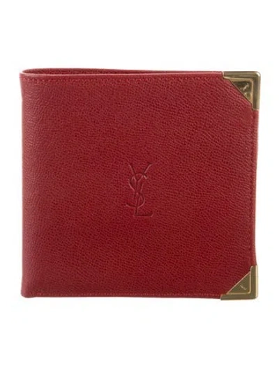 Pre-owned Saint Laurent Vintage Leather Wallet In Red