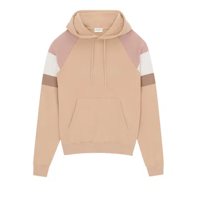 Pre-owned Saint Laurent Vintage Logo Hoodie 'nude/rose Givre/dirt' In Multi-color