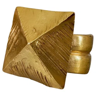 Pre-owned Saint Laurent Vintage Massive Yves  Ysl Pyramid Textured Cuff Bracelet In Multi