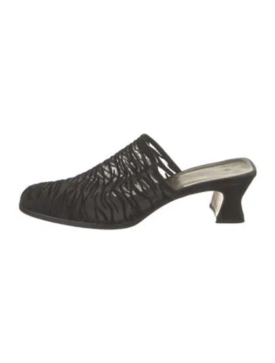 Pre-owned Saint Laurent Vintage Mesh Mules In Black