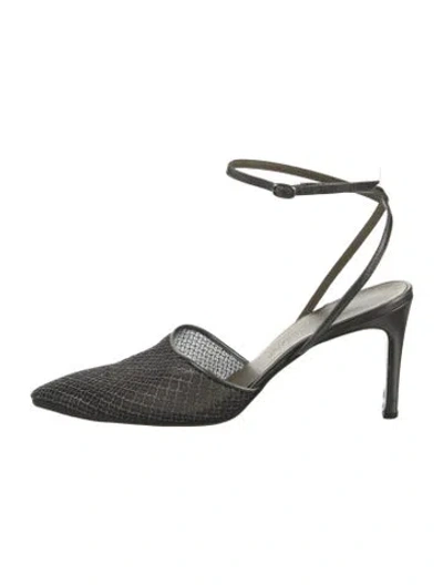 Pre-owned Saint Laurent Vintage Mesh Slingback Pumps In Multi