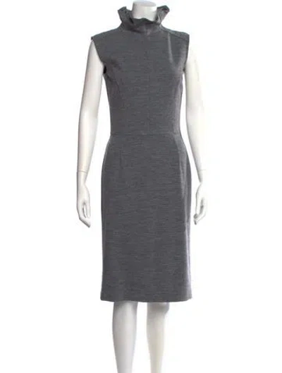 Pre-owned Saint Laurent Vintage Midi Length Dress In Gray