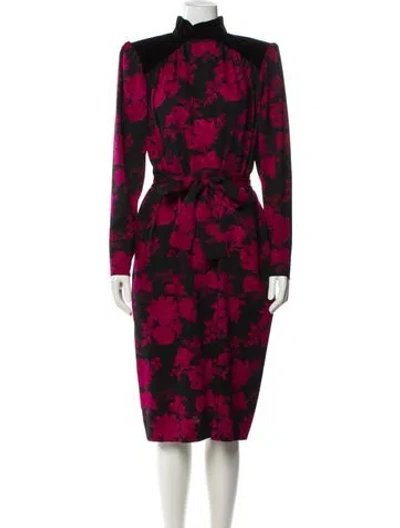 Pre-owned Saint Laurent Vintage Midi Length Dress In Red