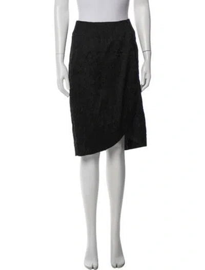 Pre-owned Saint Laurent Vintage Midi Length Skirt In Black
