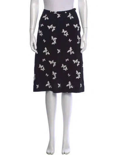 Pre-owned Saint Laurent Vintage Midi Length Skirt In Black