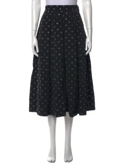 Pre-owned Saint Laurent Vintage Midi Length Skirt In Black