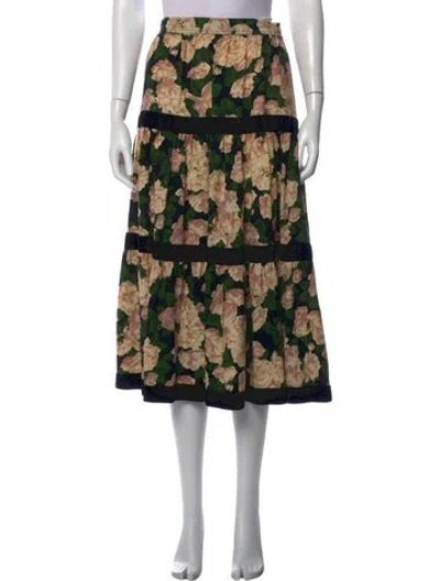 Pre-owned Saint Laurent Vintage Midi Length Skirt In Black/neutrals
