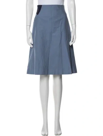 Pre-owned Saint Laurent Vintage Midi Length Skirt In Blue