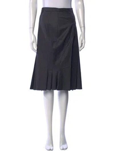 Pre-owned Saint Laurent Vintage Midi Length Skirt In Gray