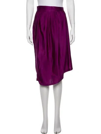 Pre-owned Saint Laurent Vintage Midi Length Skirt In Purple