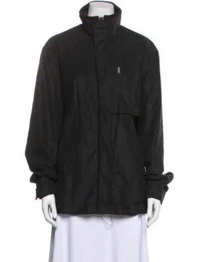 Pre-owned Saint Laurent Vintage Nylon Windbreaker In Black