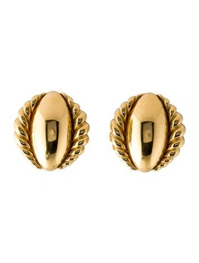 Pre-owned Saint Laurent Vintage Oval Clip-on Earrings In Multi